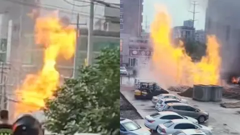 天然气爆炸现场